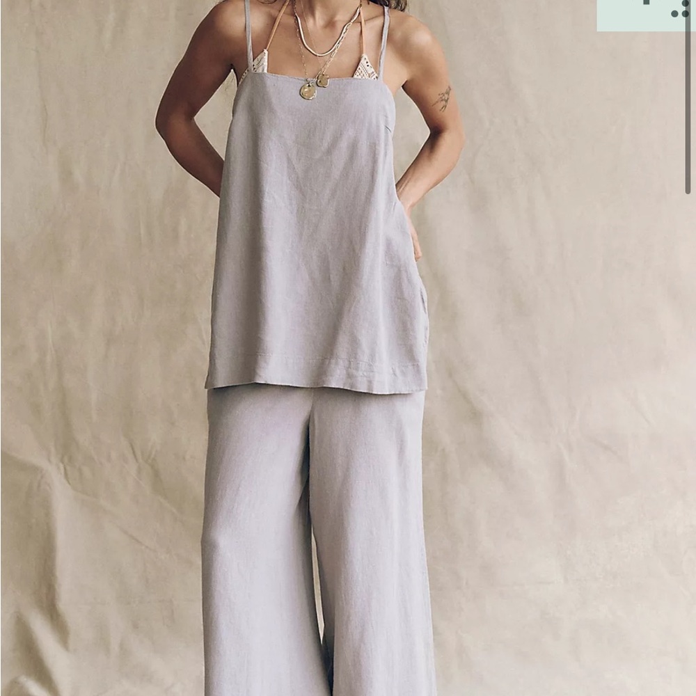Free People Ivory Women's linen set Size Large NWT